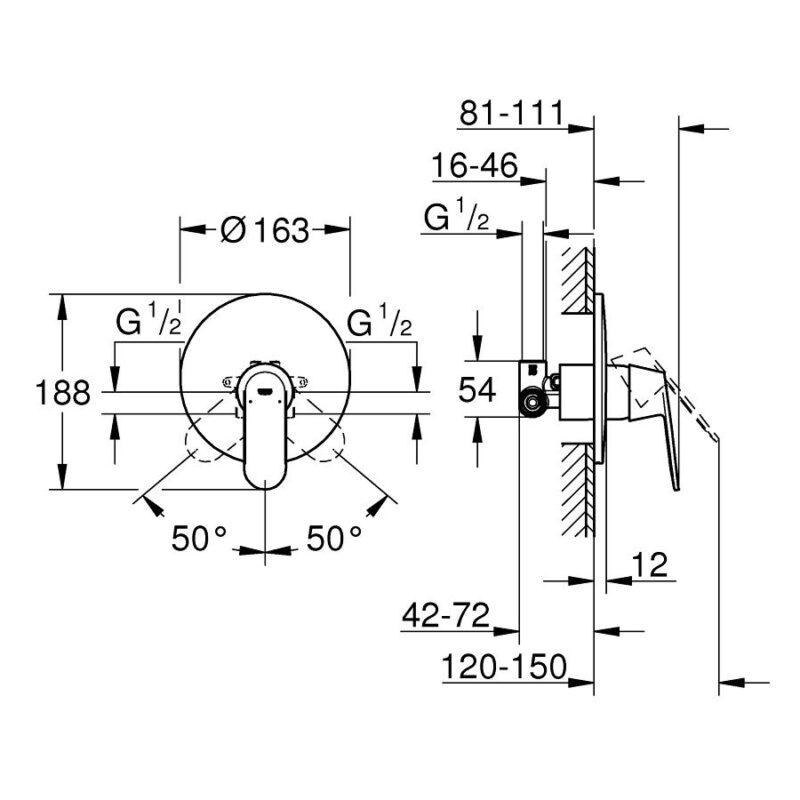 Grohe Eurosmart Cosmopolitan Shower Mixer 1/2" 32880