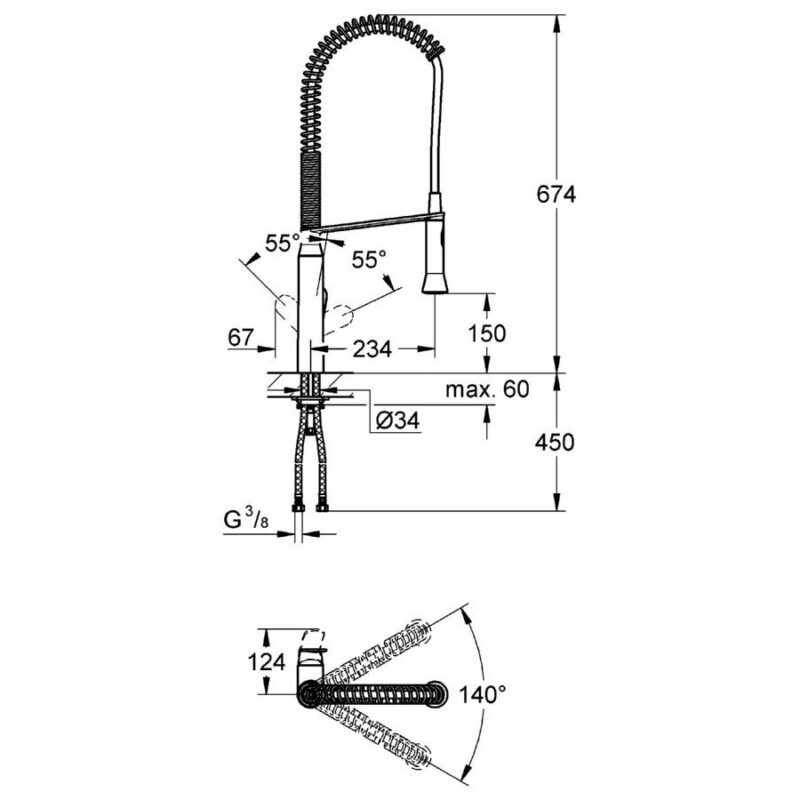 Grohe K7 Mono Sink Mixer 1/2" 32950 Chrome