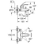Grohe Eurosmart  Single-Lever Bath/Shower Mixer 1/2" 33300