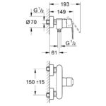 Grohe Eurostyle Cosmopolitan Wall Shower Mixer 1/2" 33590
