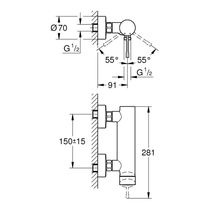 Grohe Essence+ Shower Mixer 33636 Supersteel