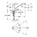 Grohe Eurodisc Sink Mixer 1/2" 33770