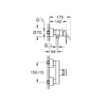 Grohe Lineare Shower Mixer 33865 Supersteel