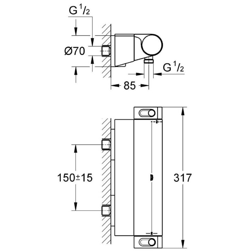 Grohe Grohtherm 2000 Thermostatic Shower Mixer 34469