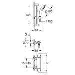 Grohe Grohtherm 1000 Thermostatic Shower Mixer with Kit 34557