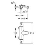 Grohe Grohtherm Special Thermostatic Wall Bath/Shower Mixer 34671