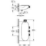 Grohe Smartcontrol Combi Thermostatic Shower Mixer with 3 Valves