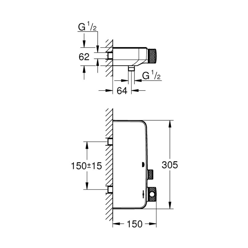 Grohe Grohtherm SmartControl Thermostatic Shower Mixer 34719