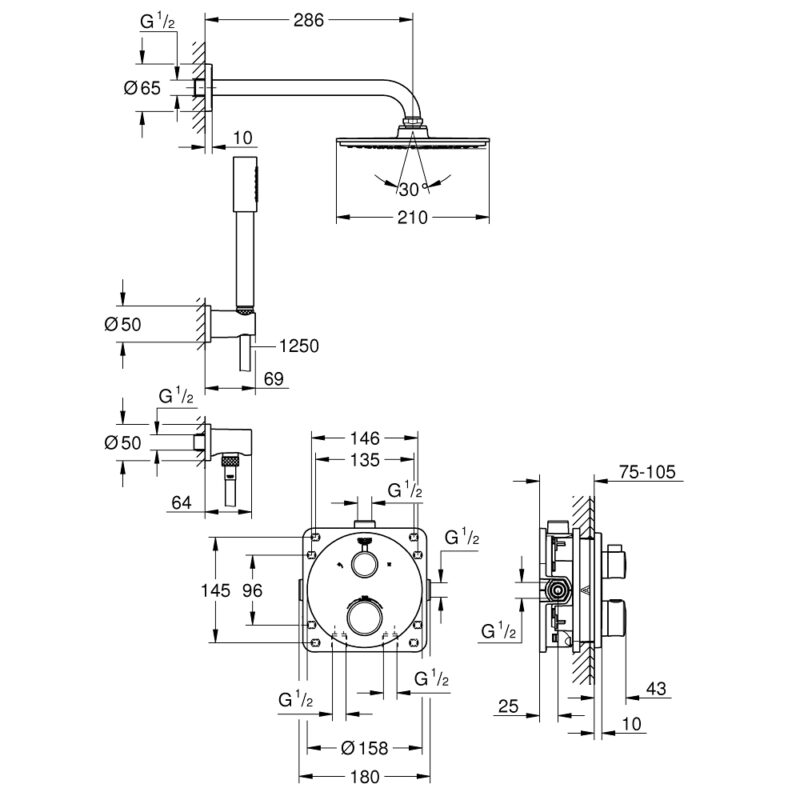 Grohe Grohtherm Round Perfect Shower Set 34732