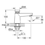 Grohe Euroeco Cosmopolitan T Self-Closing Pillar Tap 1/2" 36265