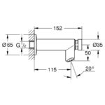 Grohe Euroeco Cosmopolitan T Self-Closing Wall Tap 1/2" 36266