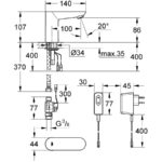 Grohe Euroeco Cosmo E Infra-Red Basin Tap Mains 1/2" 36269