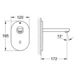 Grohe Euroeco Cosmopolitan E Infra-Red Wall Basin Tap 36273