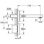 Grohe Eurocube E Infra-Red Electronic Wall Basin Tap 36442