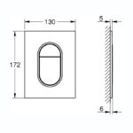 Grohe Arena Cosmopolitan S Dual Flush Plate 37624 Brushed Graphite