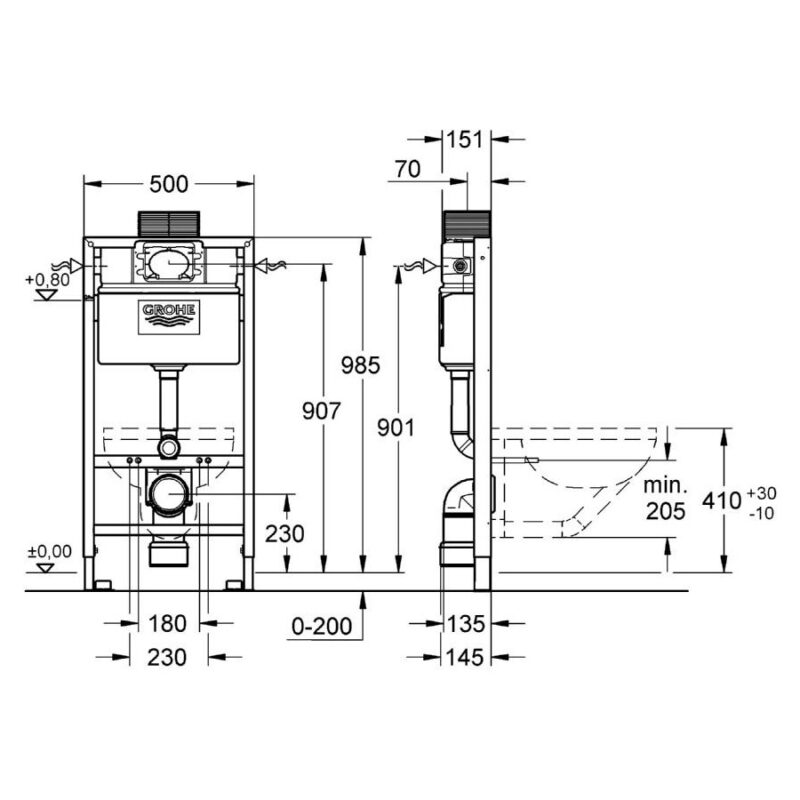 Grohe Rapid SL WC 1.0m 38525