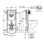 Grohe Rapid SL Skate Cosmopolitan 3 in 1 Set for WC 1.13m 38772