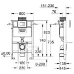 Grohe Rapid SL Skate Cosmopolitan 3 in 1 Set for WC 0.82m 38773