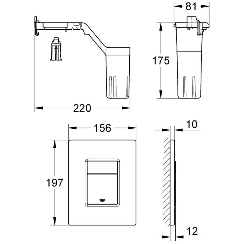 Grohe Skate Cosmopolitan Set Fresh WC Wall Plate 38805