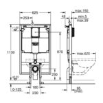 Grohe Rapid SL Element for WC with 80mm Cistern Height 1.13m