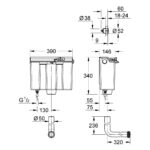Grohe Concealed Flushing Cistern Dual Flush Bottom Fill 39053