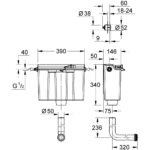 Grohe Concealed Flushing Cistern Dual Flush Side Fill 39054