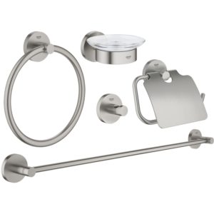Grohe Essentials 5-In-1 Bathroom Accessories Set 40344 Supersteel