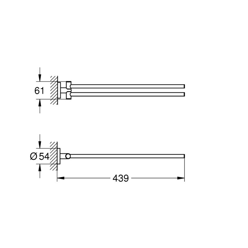 Grohe Essentials Double Towel Bar 40371 Brushed Nickel