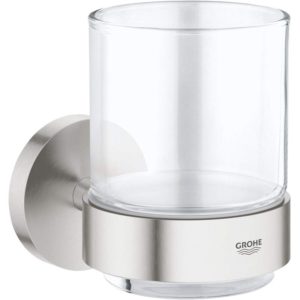 Grohe Essentials Crystal Glass with Holder 40447 Supersteel