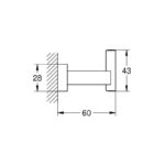 Grohe Essentials Cube Robe Hook 40511