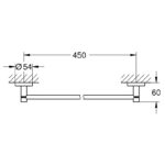 Grohe Essentials Towel Rail 40688 Brushed Hard Graphite