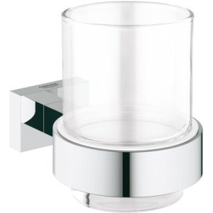 Grohe Essentials Cube Crystal Glass with Holder 40755