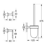 Grohe Essentials Cube 3-in-1 WC Accessories Set 40757