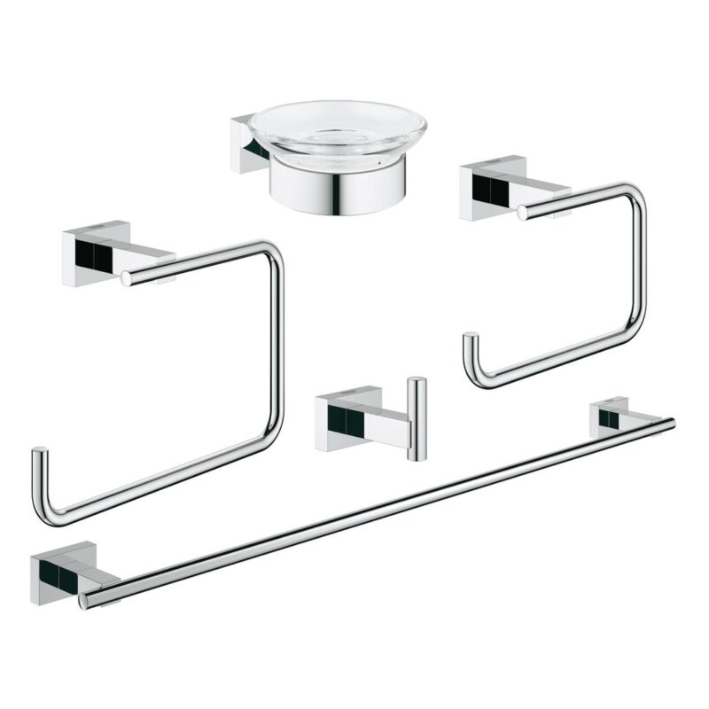 Grohe Essentials Cube Bathroom Accessories Set 5-in-1 40758