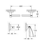 Grohe Essentials 3-in-1 Accessories Set 40775 Brushed Nickel