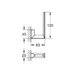 Grohe Selection Cube Spare Toilet Roll Holder 40784 Chrome