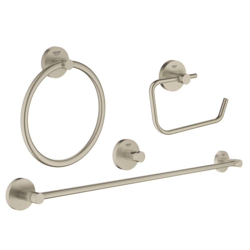 Grohe Essentials Master 4-in-1 Bathroom Accessory Set Brushed Nickel Grohe Essentials Master 4-in-1 Bathroom Accessory Set Brushed Nickel
