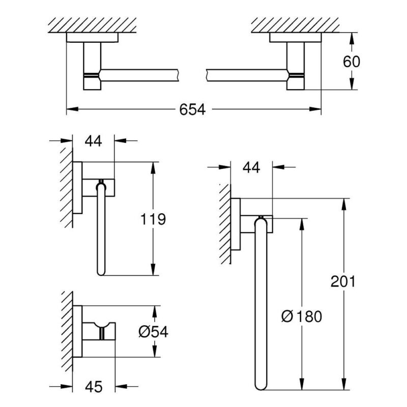 Grohe Essentials Master 4-in-1 Bathroom Accessory Set Brushed Nickel