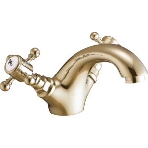 Harrogate Mono Basin Mixer with Push Waste Aged Brass