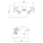 Harrogate Mono Basin Mixer with Push Waste Aged Brass