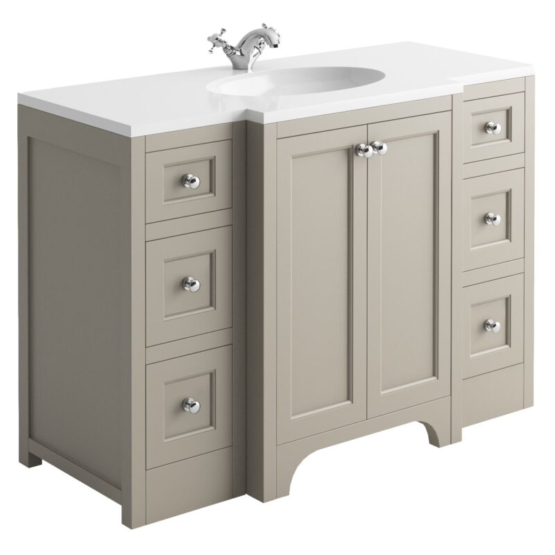 Harrogate Brunswick 1200mm Dovetail Grey Unit, Worktop & Minerva Basin Pack