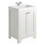 Harrogate Brunswick 600mm Arctic White Basin Unit & Basin Pack