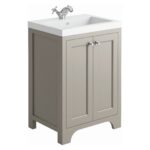 Harrogate Brunswick 600mm Dovetail Grey Basin Unit & Basin Pack