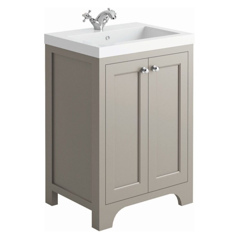 Harrogate Brunswick 600mm Dovetail Grey Basin Unit & Basin Pack
