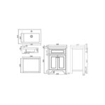 Harrogate Brunswick 600mm Dovetail Grey Basin Unit & Basin Pack