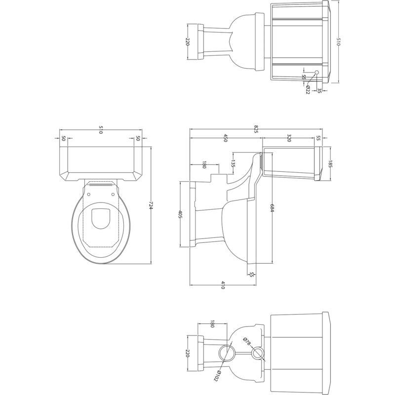Harrogate Close Coupled WC Pan