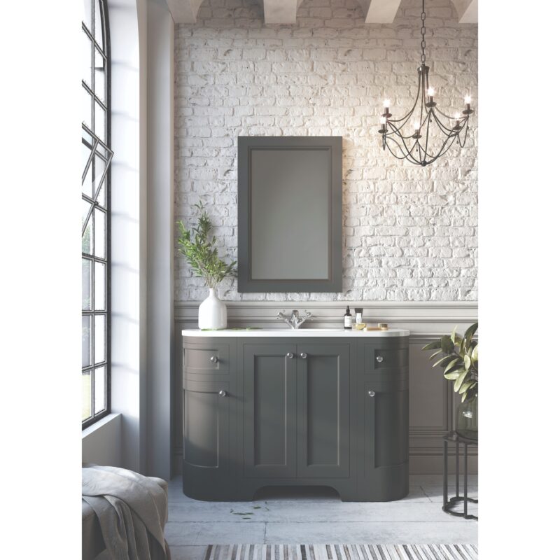 Harrogate Brunswick 300mm Curved Return Unit Left Spa Grey