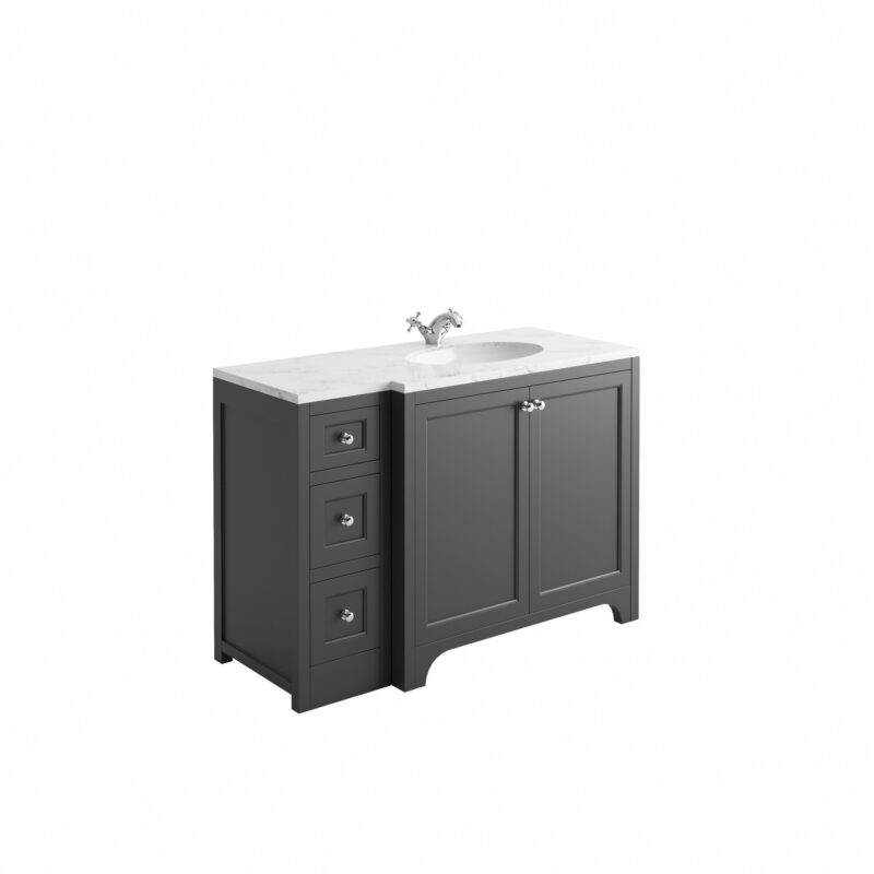 Harrogate Brunswick 300mm Straight Unit Spa Grey