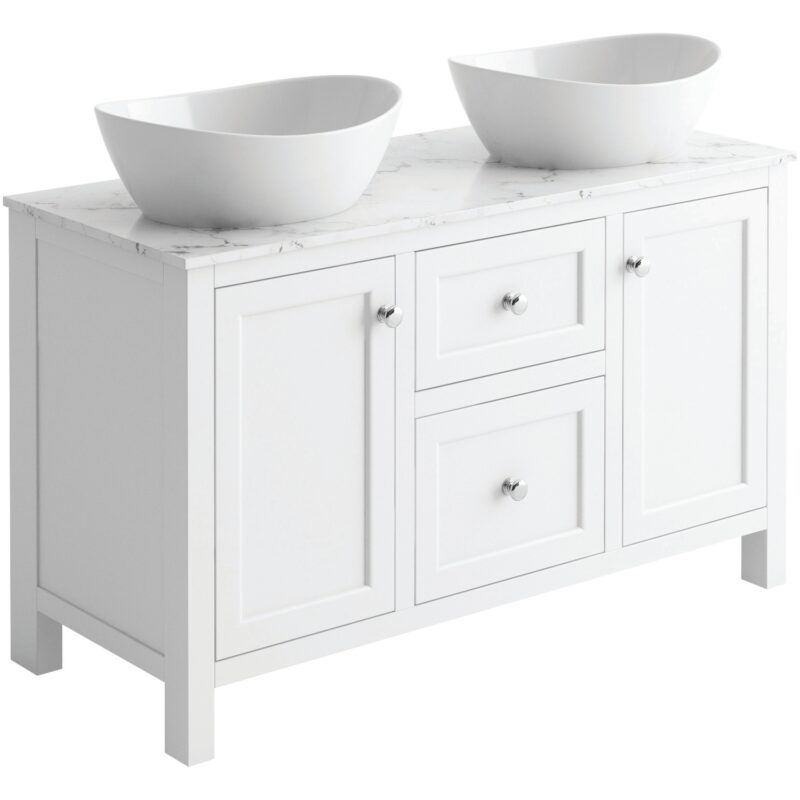 Harrogate Montpelier 1200mm White Vein Marble Top