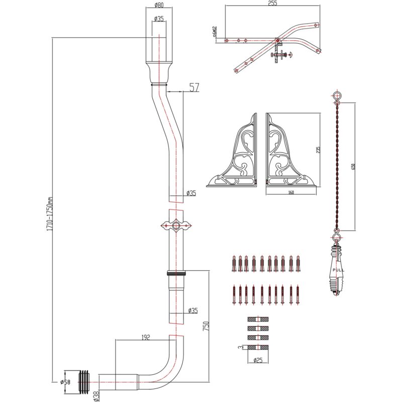 Harrogate High Level Cistern Flush Kit